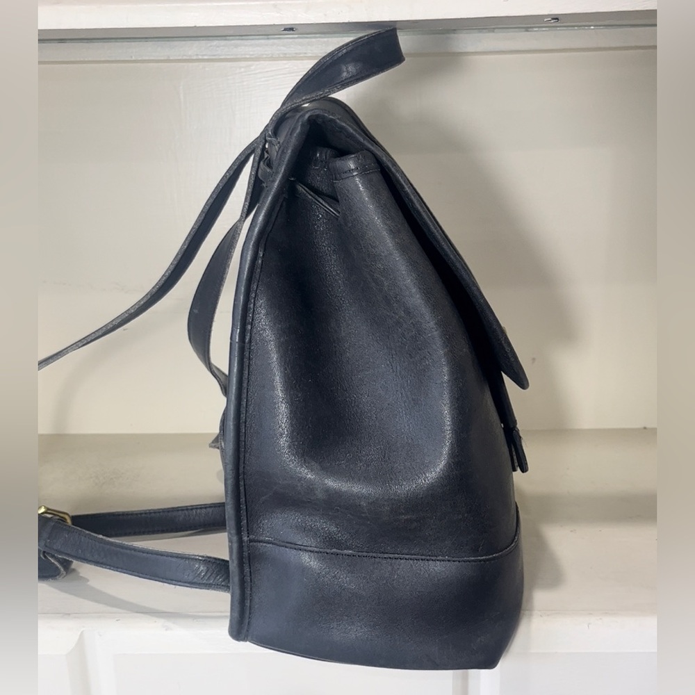 Coach Vintage Black Leather Daypack Backpack Bag 9791 - Picture 4 of 9